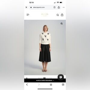 Aleeza Paris NWT Marion Bow Top Size Extra Small